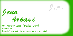 jeno arpasi business card